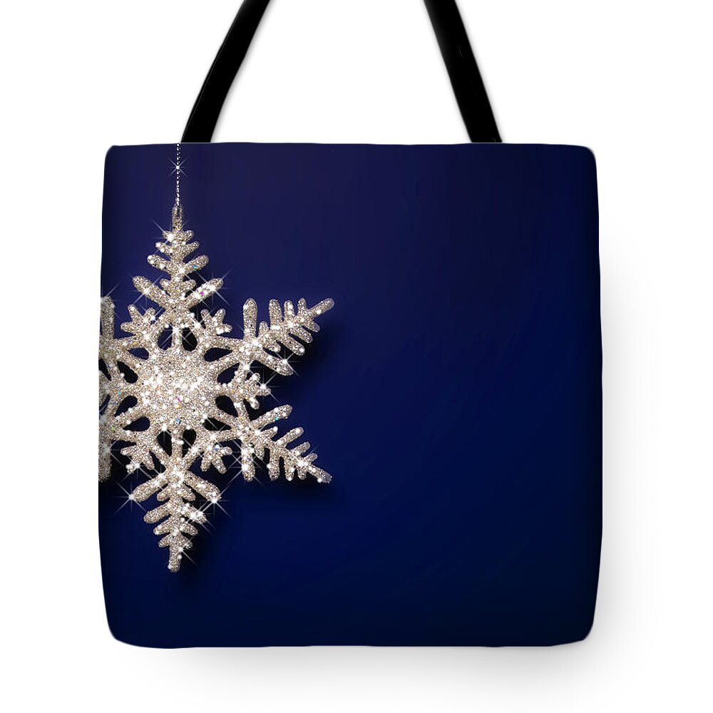 Hanging Tote Bag featuring the photograph Sparkly Snowflake by Jhorrocks