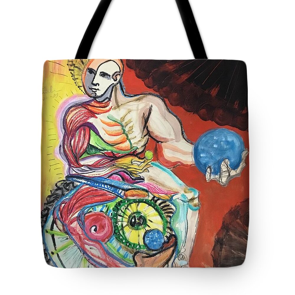 Ricardosart37 Tote Bag featuring the painting Sphere Power by Ricardo Penalver deceased