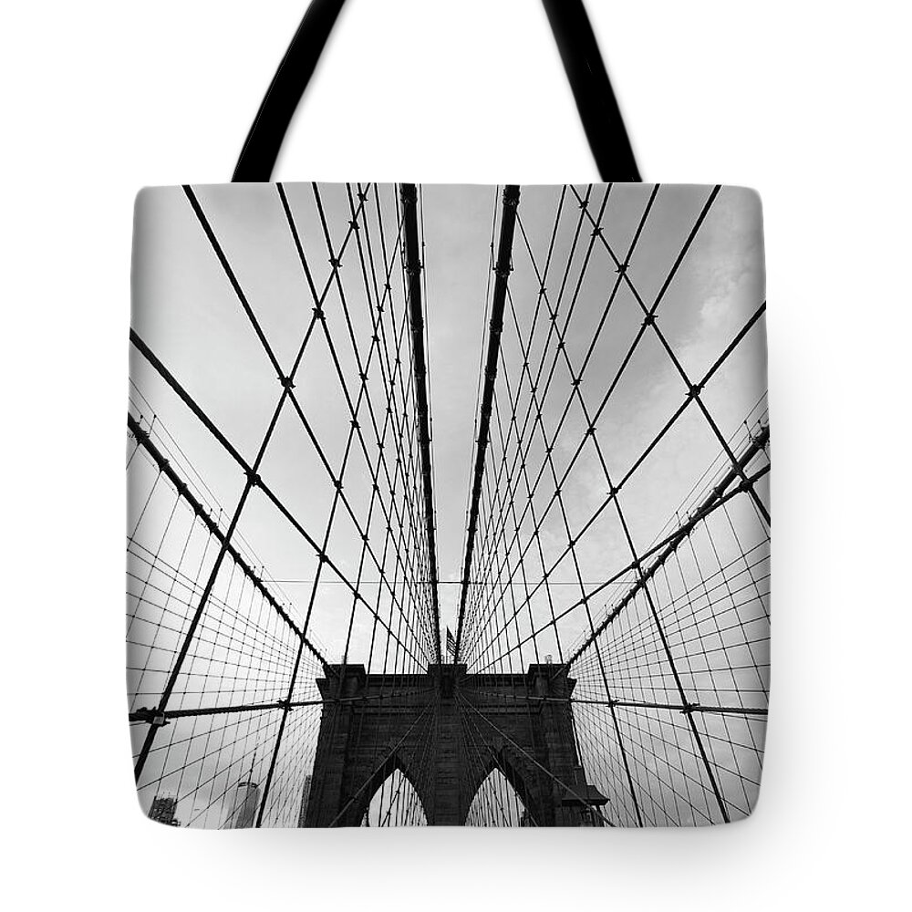 Brooklyn Tote Bag featuring the photograph Spiderweb by Peter Hull