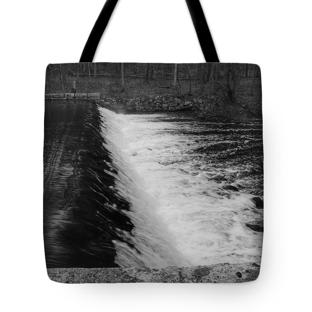 Waterloo Village Tote Bag featuring the photograph Spillway in Detail - Waterloo Village by Christopher Lotito