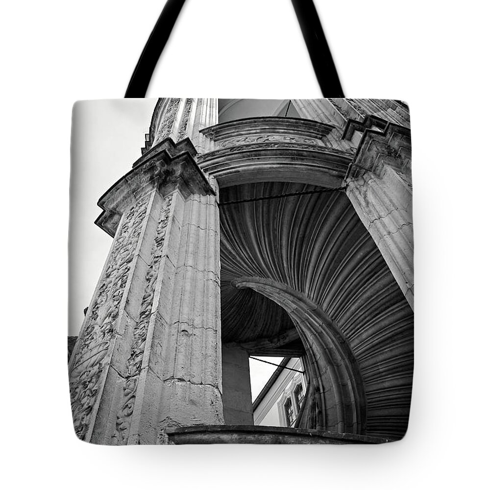 Steps Tote Bag featuring the photograph Spiral Staircase, Wendelstein Torgau by Typo-graphics