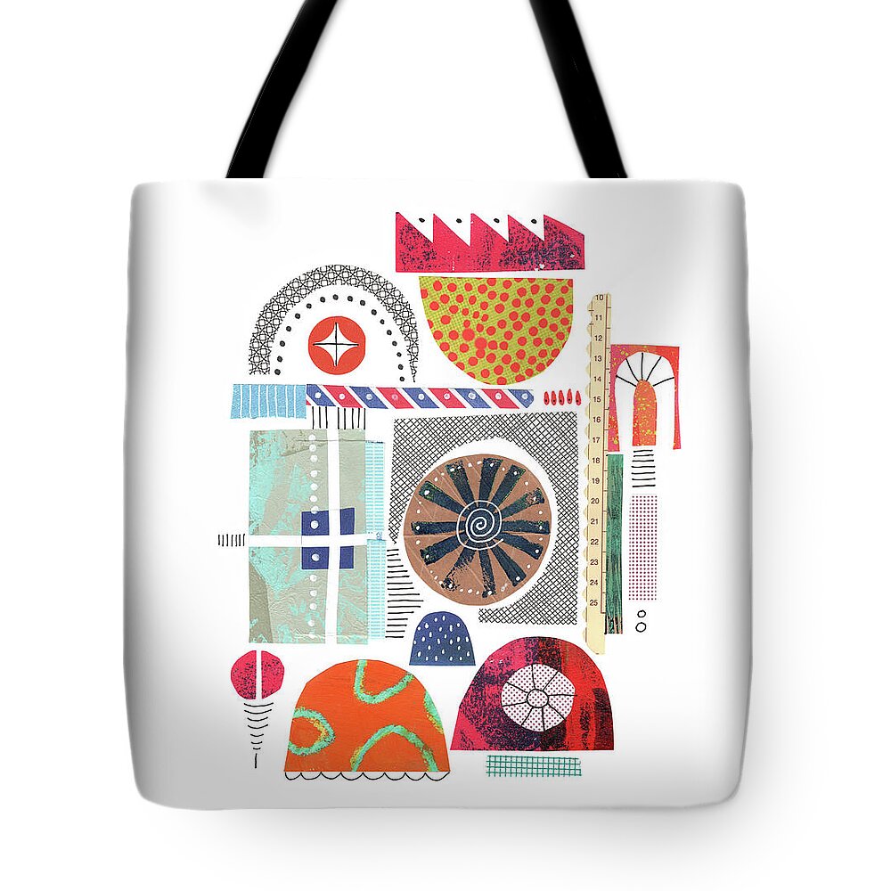 Collage Tote Bag featuring the mixed media Spirale by Lucie Duclos