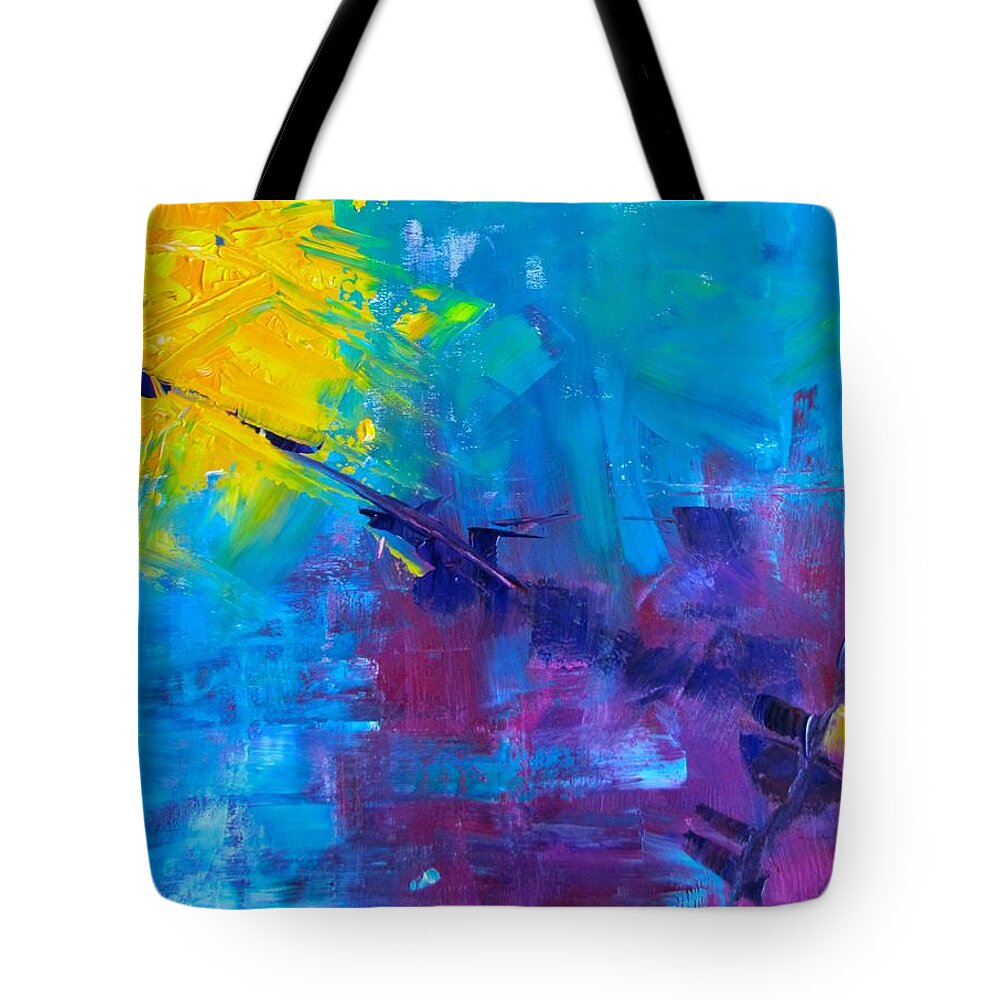 Violet Tote Bag featuring the painting Spit Fire by Barbara O'Toole