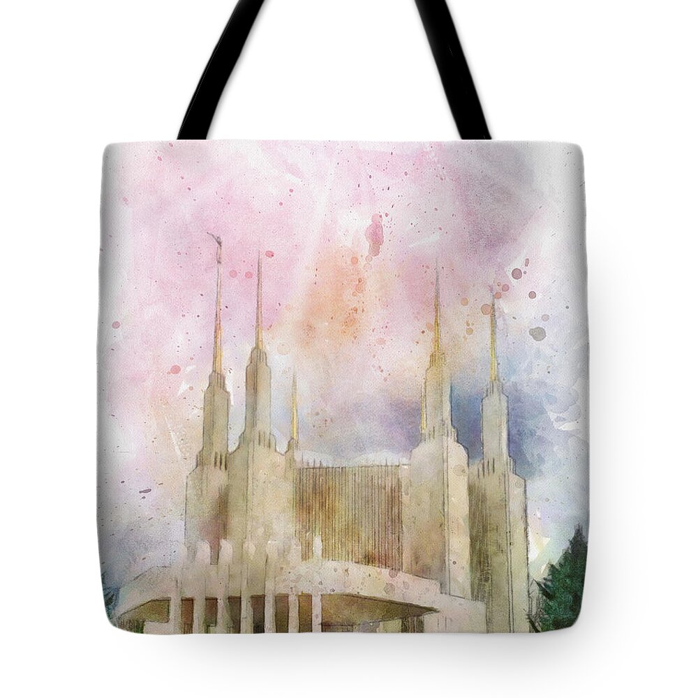 Temple Tote Bag featuring the painting Splendid Morning by Greg Collins