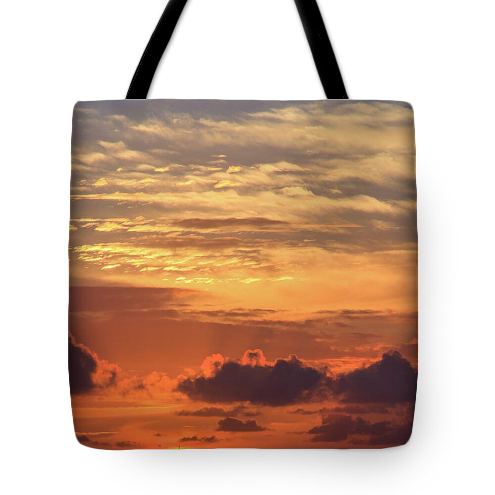 Autumn Tote Bag featuring the photograph Splitting the Sun by Briand Sanderson