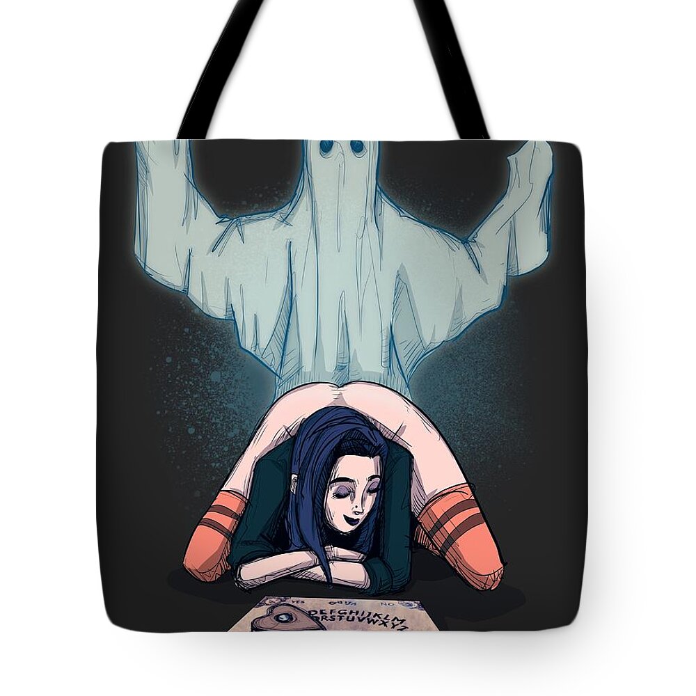 Boo Tote Bag featuring the drawing Spooky Season by Ludwig Van Bacon