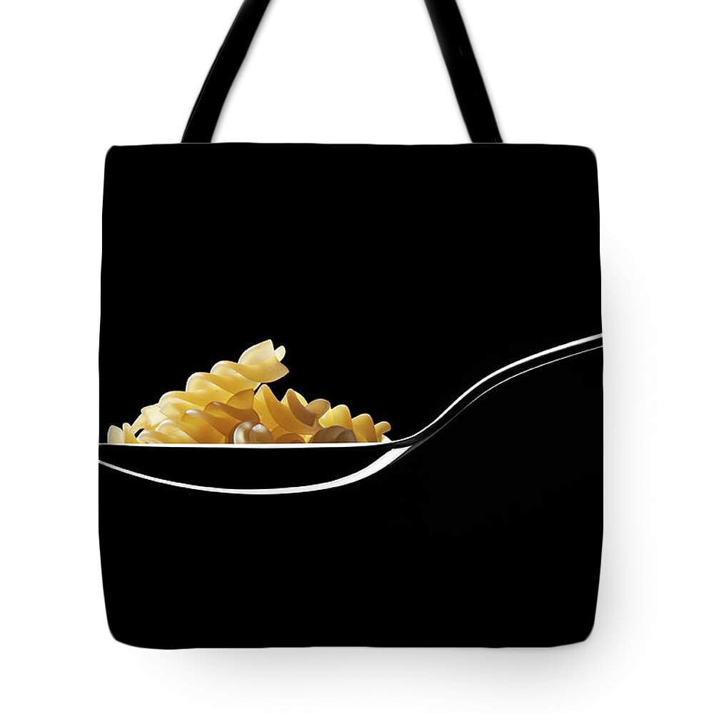 German Food Tote Bag featuring the photograph Spoon With Spirelli Noodles by Daitozen