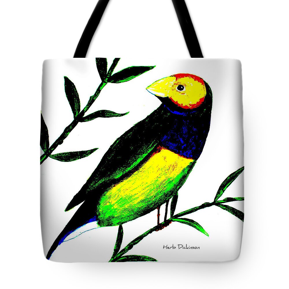 Abstradt Tote Bag featuring the painting Spring Bird I by Herb Dickinson