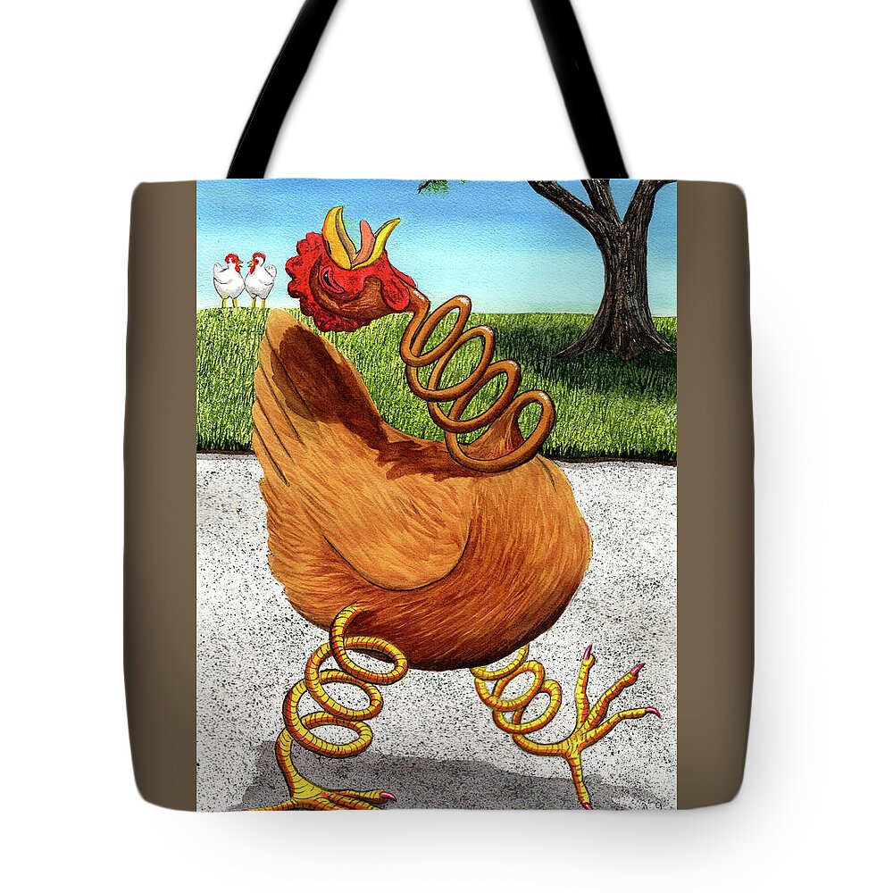 Chicken Tote Bag featuring the painting Spring Chicken by Catherine G McElroy