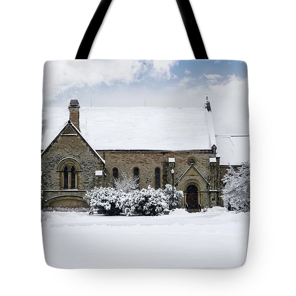 Spring Grove Tote Bag featuring the photograph Spring Grove Chapel by Ed Taylor