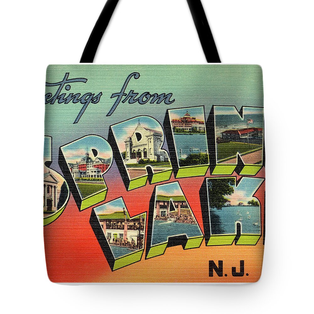 Spring Lake Tote Bag featuring the photograph Spring Lake Greetings by Mark Miller