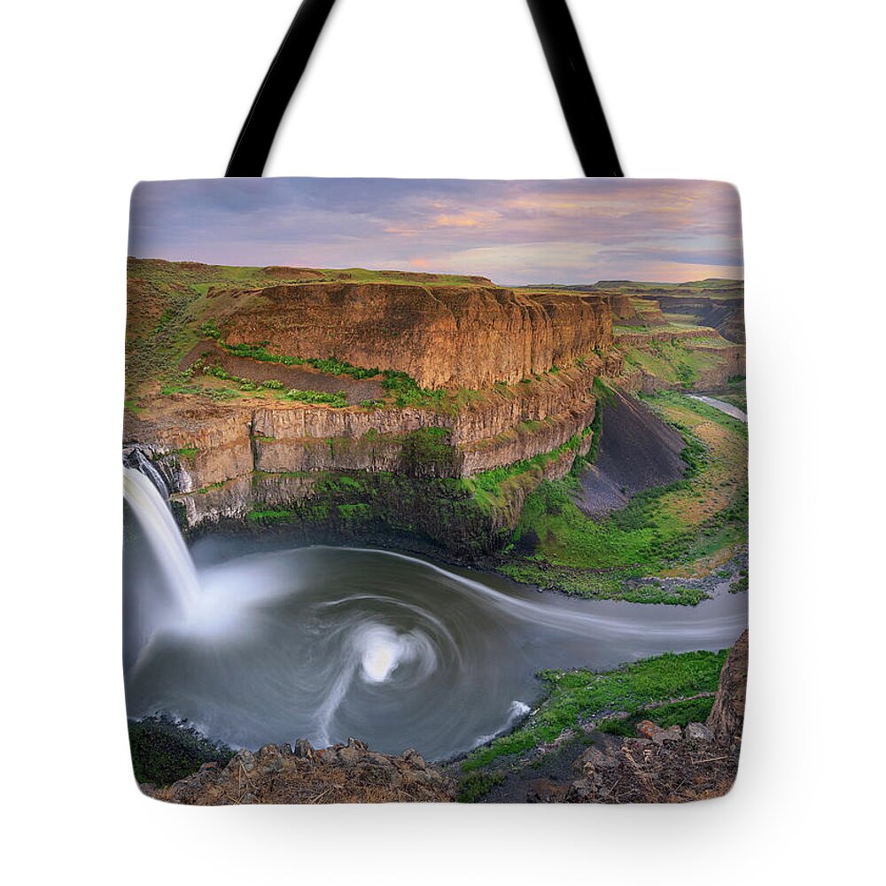Palouse Falls Tote Bag featuring the photograph Spring Sunset at Palouse Falls by Kristen Wilkinson