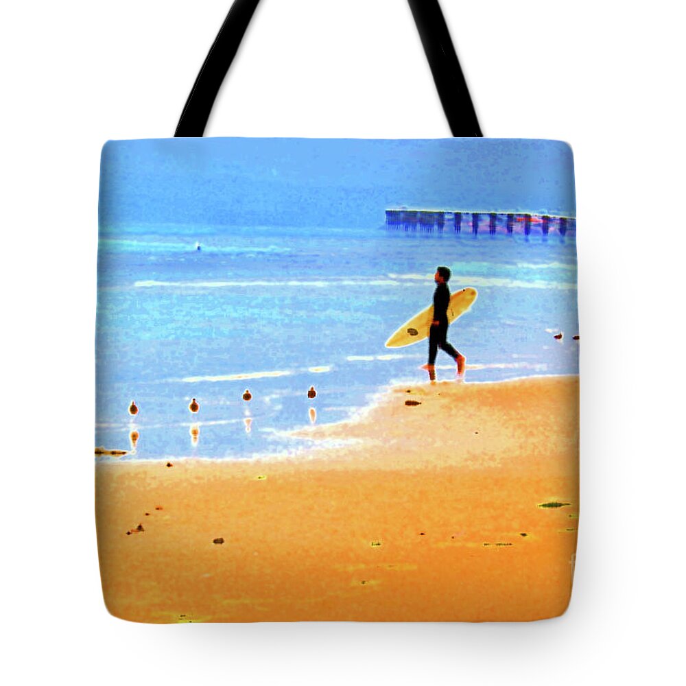 Surfer Tote Bag featuring the photograph Spring Surfing by Becqi Sherman