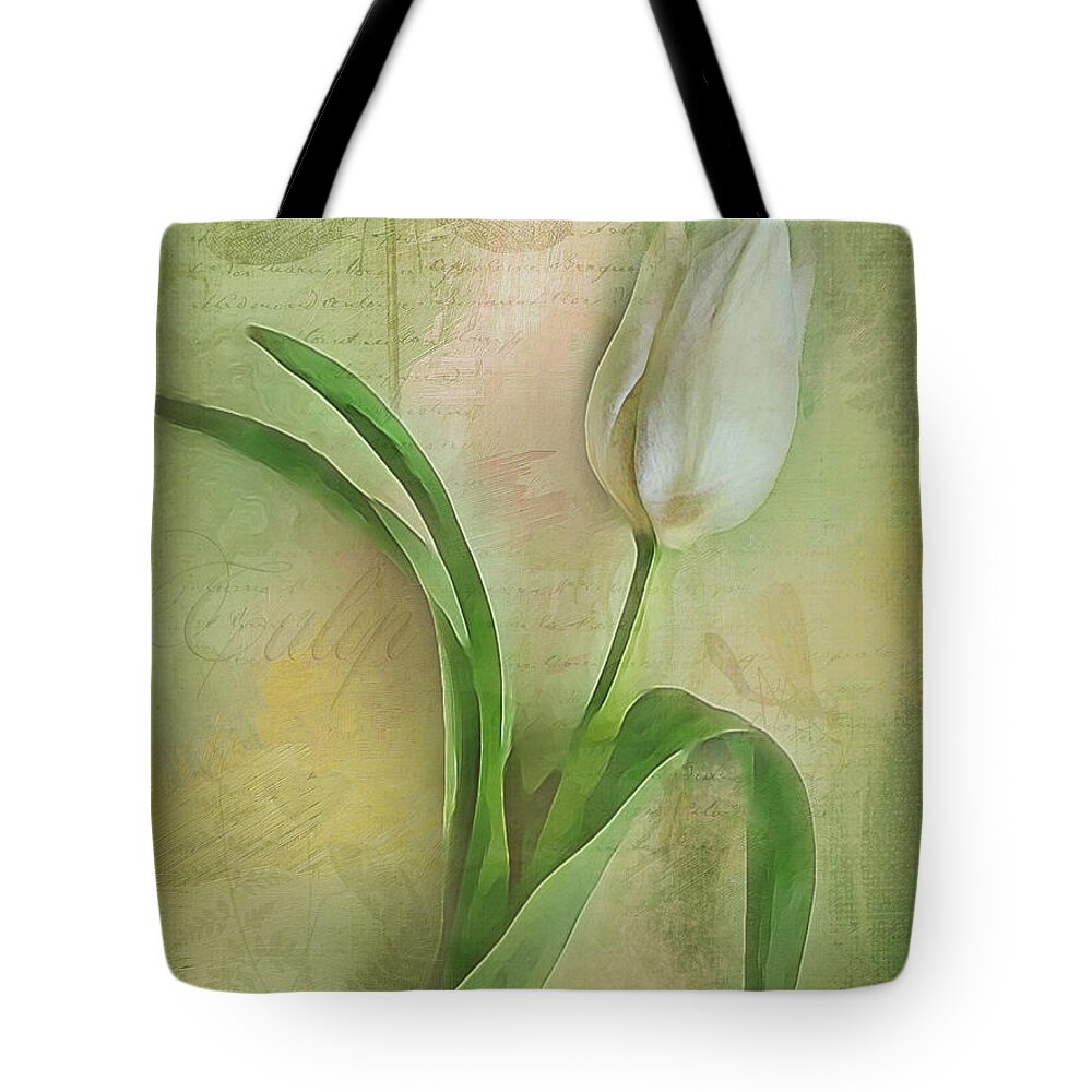 Tulip Tote Bag featuring the digital art Spring Tulip Montage by Jill Love
