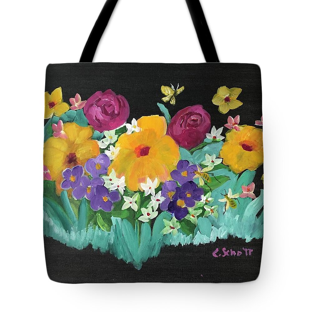 Roses Tote Bag featuring the painting Spring Wishes by Christina Schott
