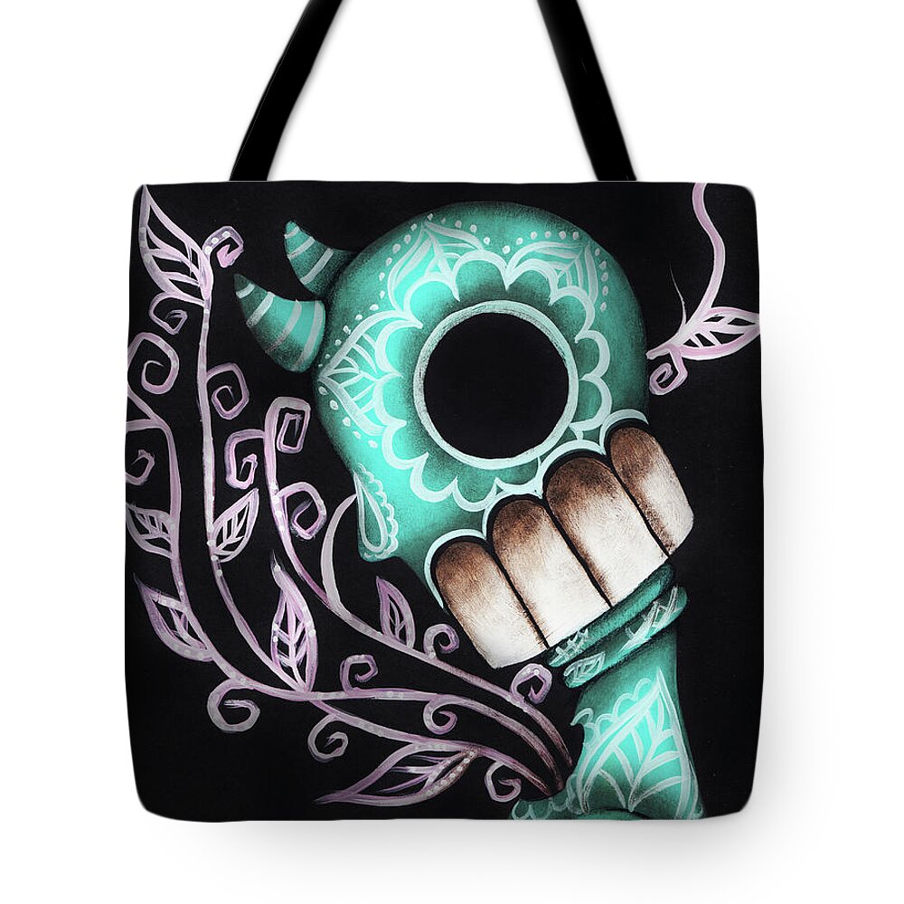 Day Of The Dead Tote Bag featuring the painting Sprout by Abril Andrade
