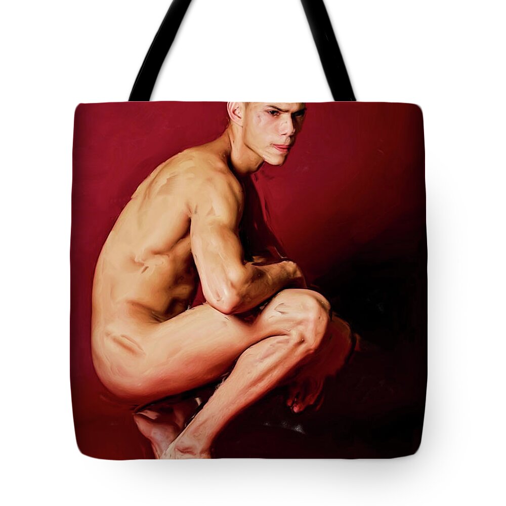 Squat Tote Bag featuring the painting Squat by Troy Caperton