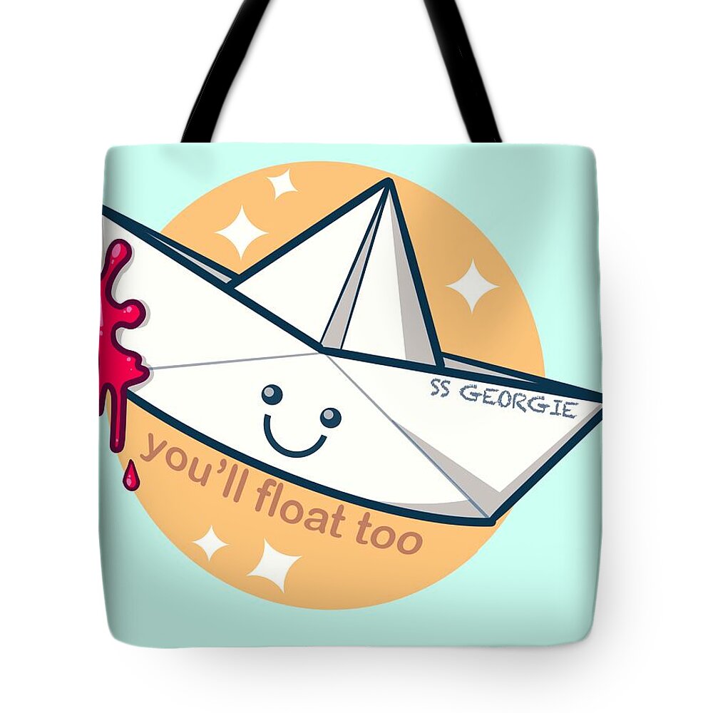 Boat Tote Bag featuring the drawing SS Georgie by Ludwig Van Bacon