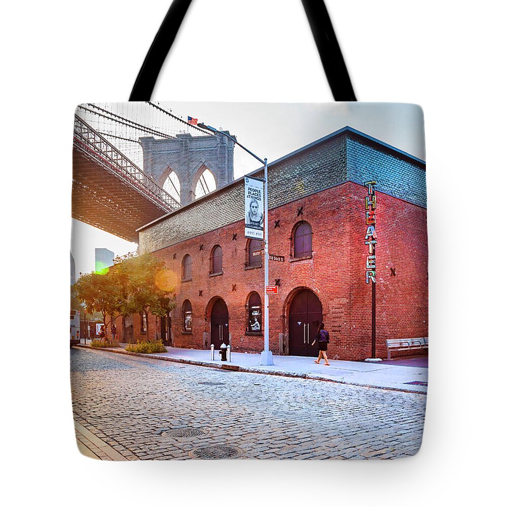 Estock Tote Bag featuring the digital art St Ann's Warehouse, Brooklyn, Ny by Lumiere