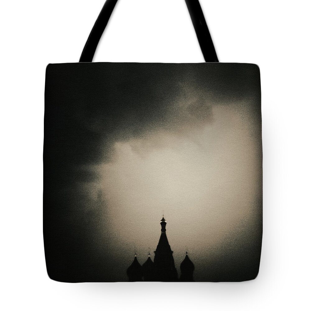 Red Square Tote Bag featuring the photograph St. Basils Cathedral by Mel Curtis