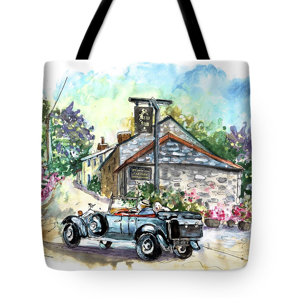 Travel Tote Bag featuring the painting St Kew Inn In Cornwall 01 by Miki De Goodaboom