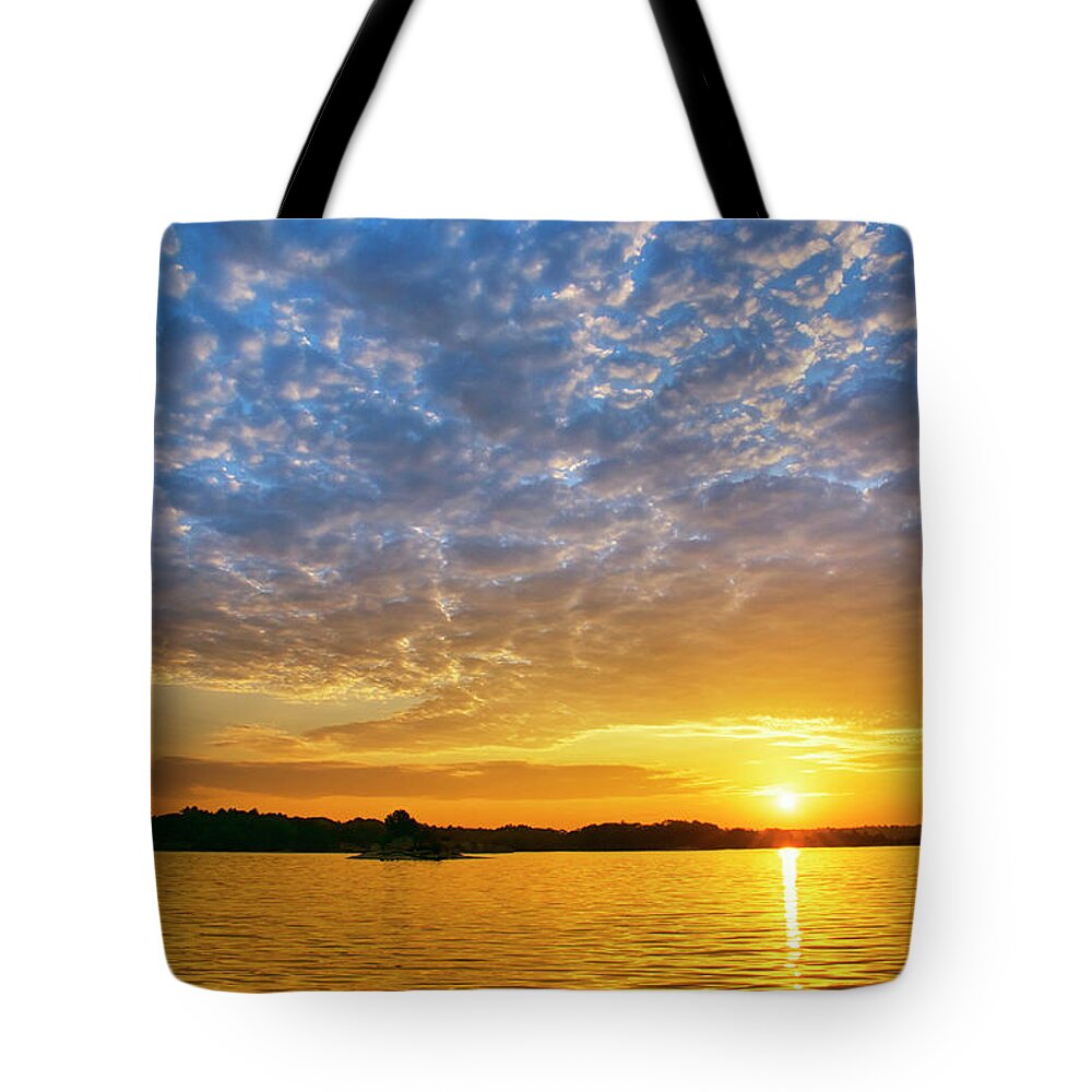 Thousand Islands Tote Bag featuring the photograph St Lawrence River Sunset by Christina Rollo