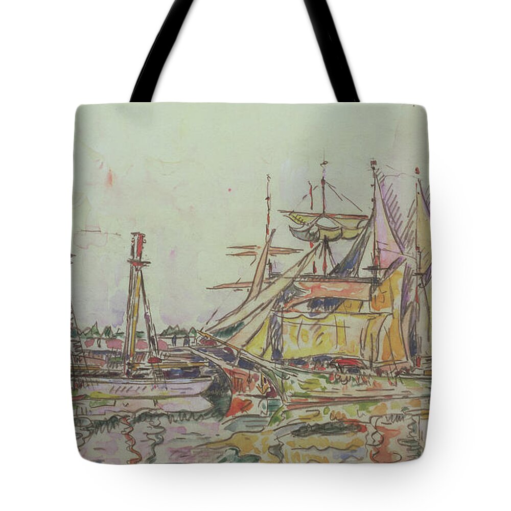 Signac Paul (1848-1903) Tote Bag featuring the painting St. Malo, 1927 by Paul Signac