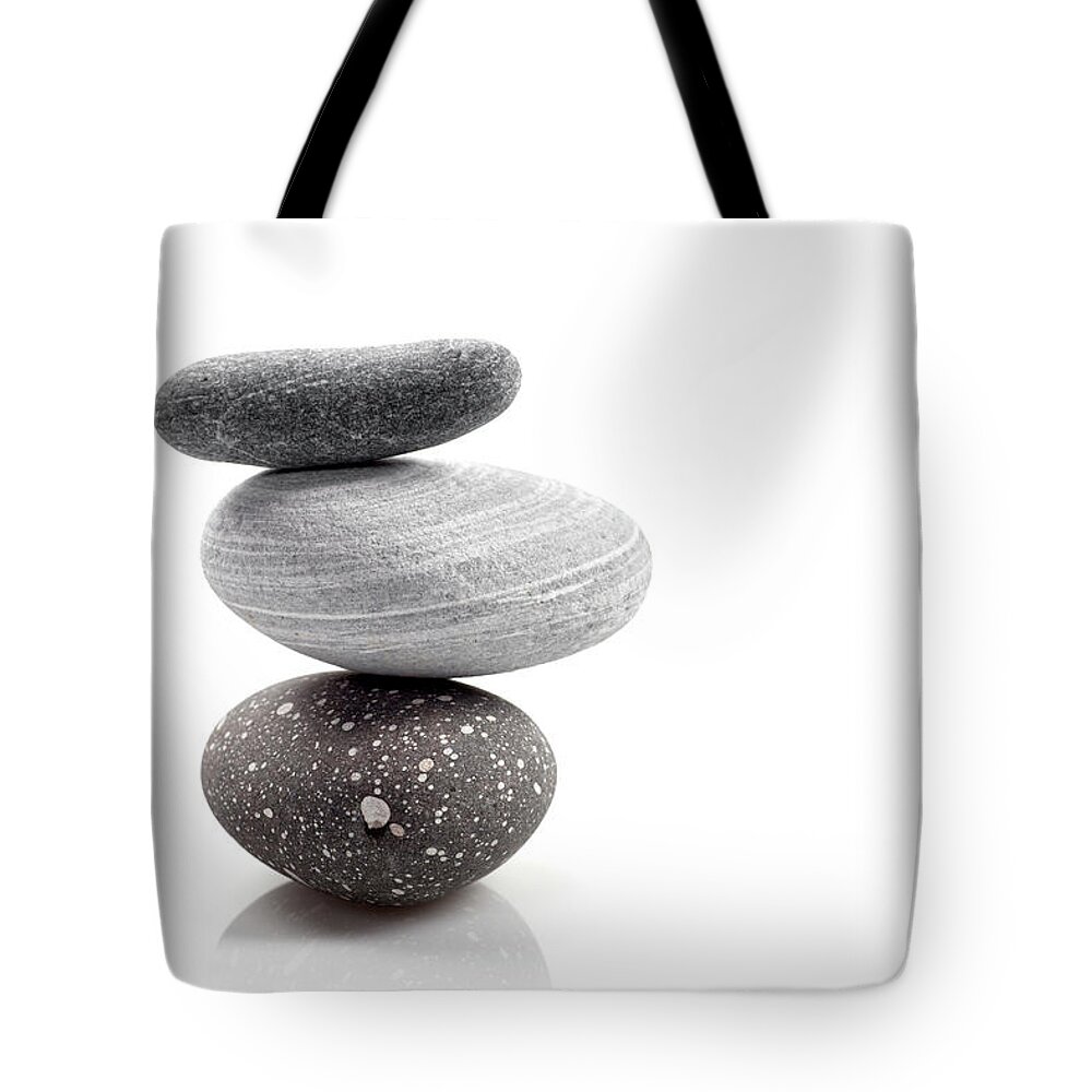 Mineral Tote Bag featuring the photograph Stacked Stones by Barcin