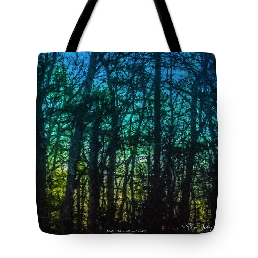 Dawn Tote Bag featuring the painting Stained Glass Dawn by Bill McEntee