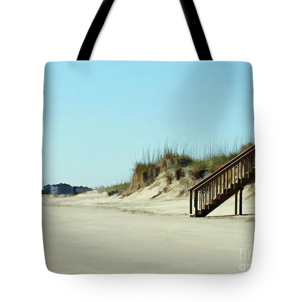 Beach Tote Bag featuring the photograph Stairway to Heaven by Roberta Byram