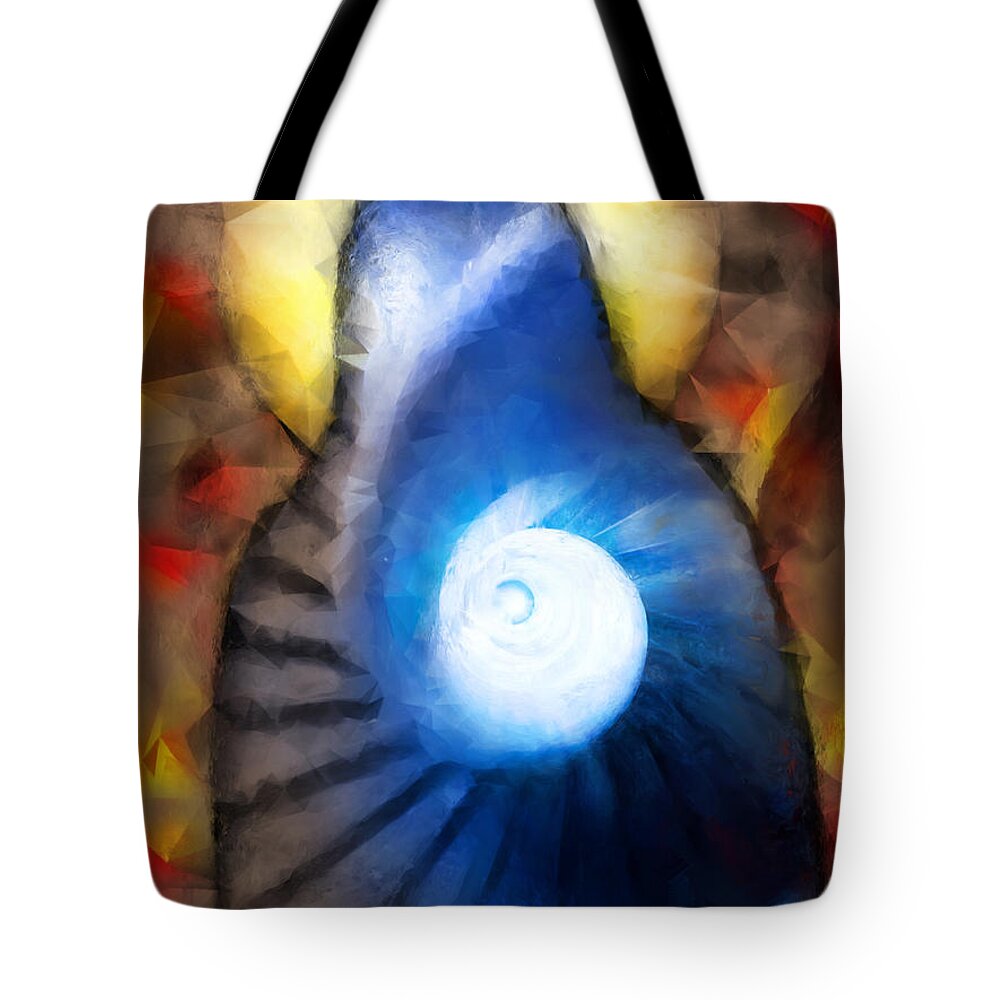 Stairway To Heaven Tote Bag featuring the painting Stairway To Heaven by Vart Studio
