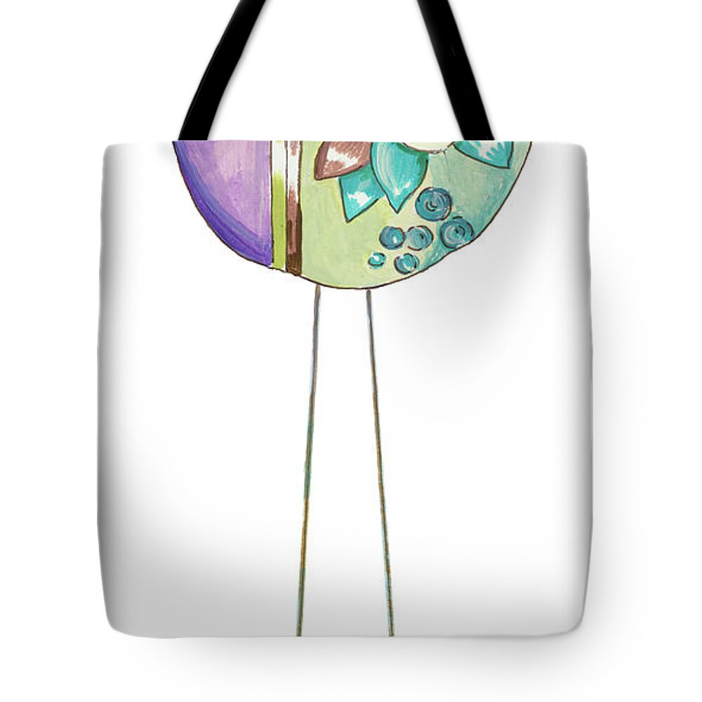 Standing Tote Bag featuring the mixed media Stand Tall Bird Iv by Ani Del Sol