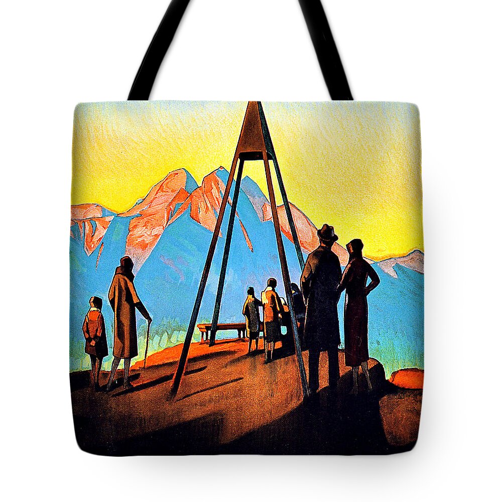 Stanserhorn Tote Bag featuring the digital art Stanserhorn by Long Shot