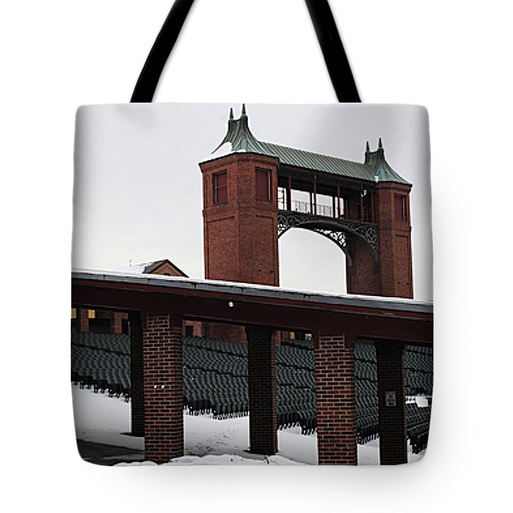 Starlight Theatre Tote Bag featuring the photograph Starlight Theatre North Towers by Glory Ann Penington