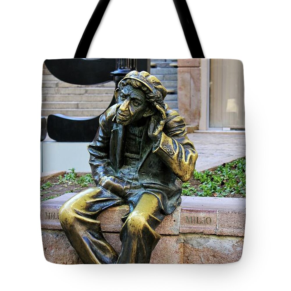 Statue Tote Bag featuring the photograph Statue in Plovdiv, Bulgaria by Martin Smith