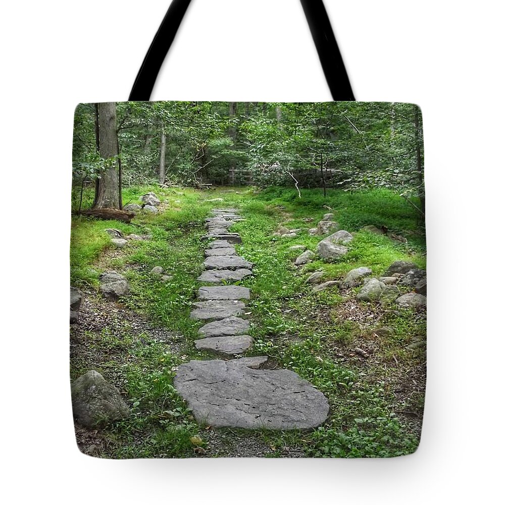 Stone Tote Bag featuring the photograph Stepping Stone Path - Kinnelon by Christopher Lotito