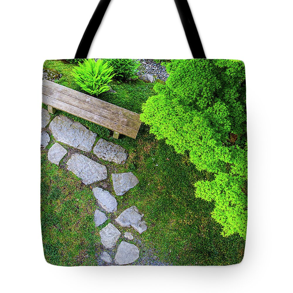 Japanese Garden Tote Bag featuring the photograph Stepping Stones by Briand Sanderson