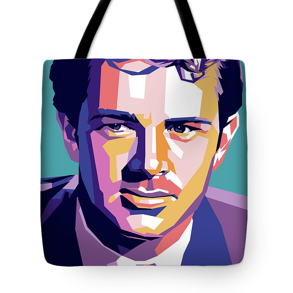 Sterling Tote Bag featuring the digital art Sterling Hayden by Stars on Art