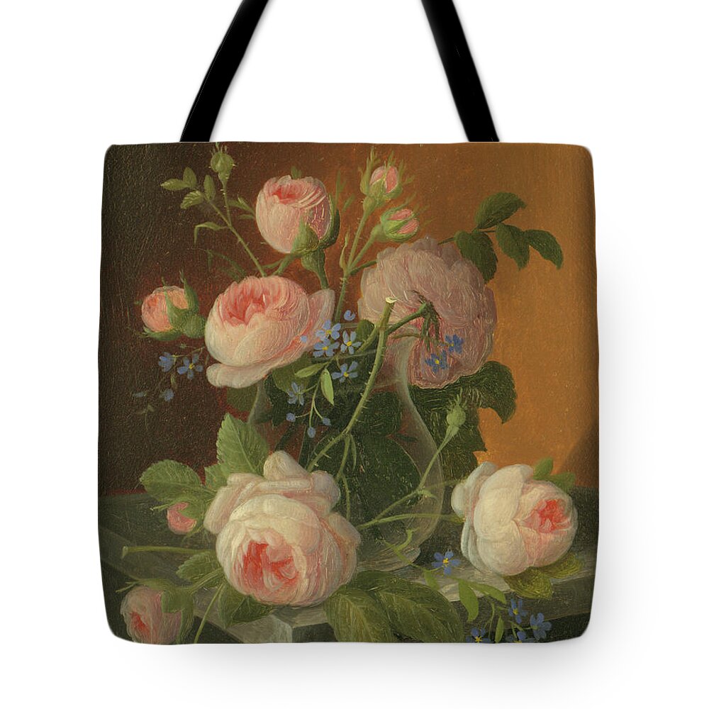 Still Tote Bag featuring the painting Still Life with Roses, circa 1860 by Severin Roesen