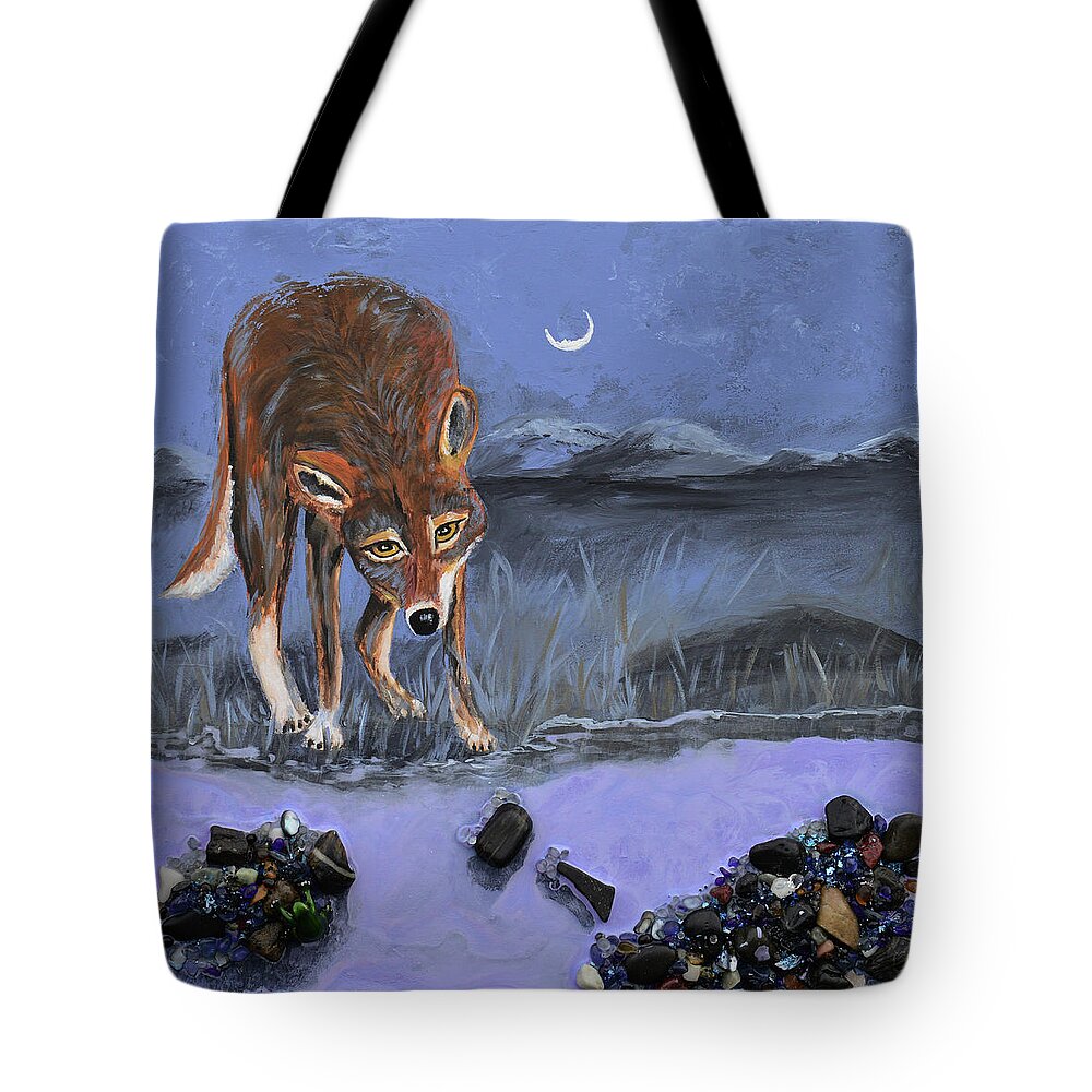 Coyote Tote Bag featuring the photograph Still Waters by Donna Blackhall