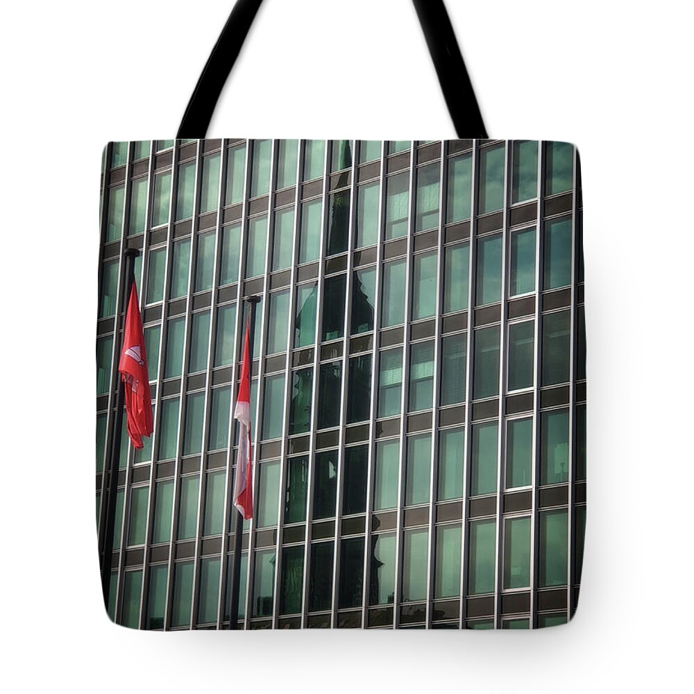 Hamburg Tote Bag featuring the photograph St.Katherinen Reflected by Yvonne Johnstone