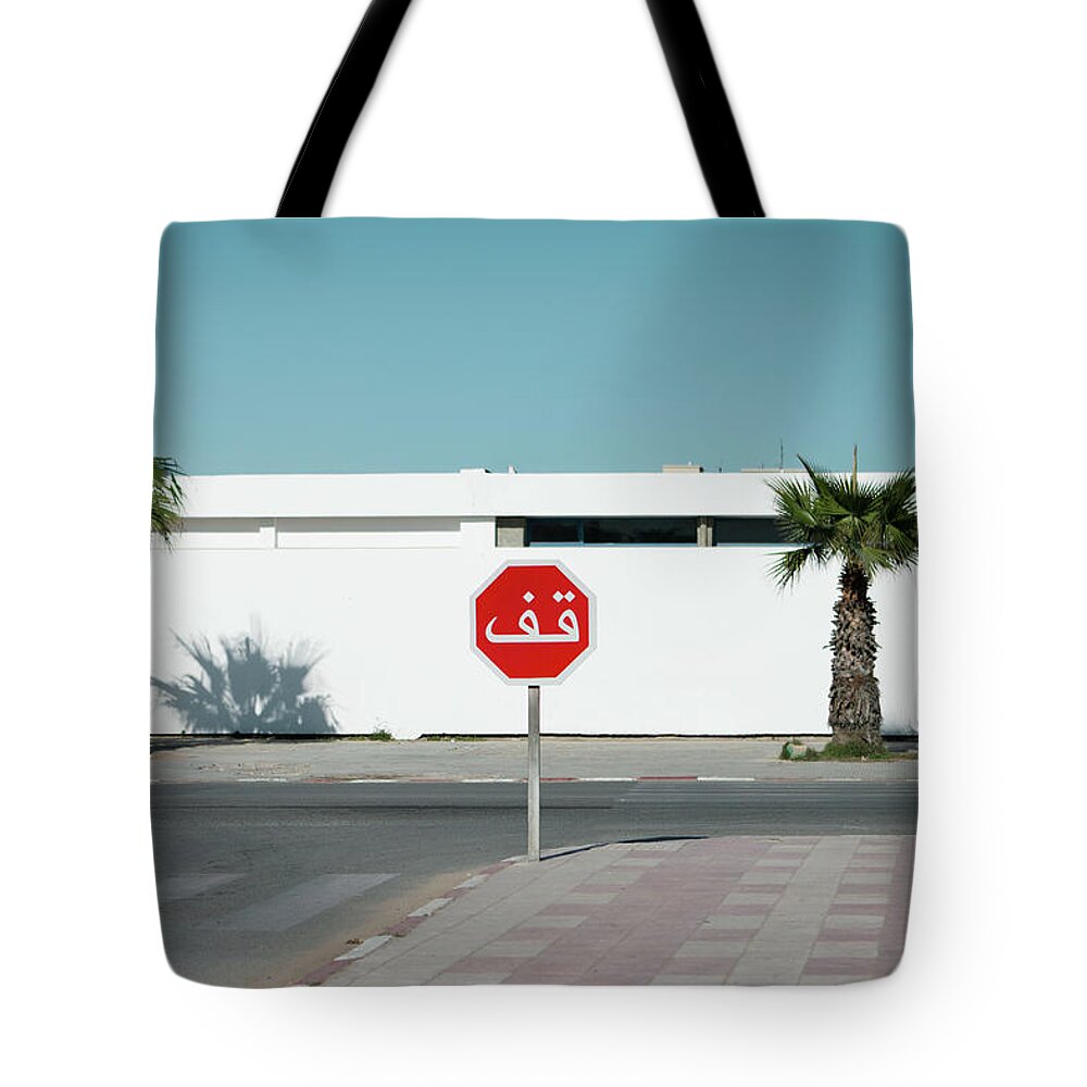 Shadow Tote Bag featuring the photograph Stop Sign by Roc Canals Photography