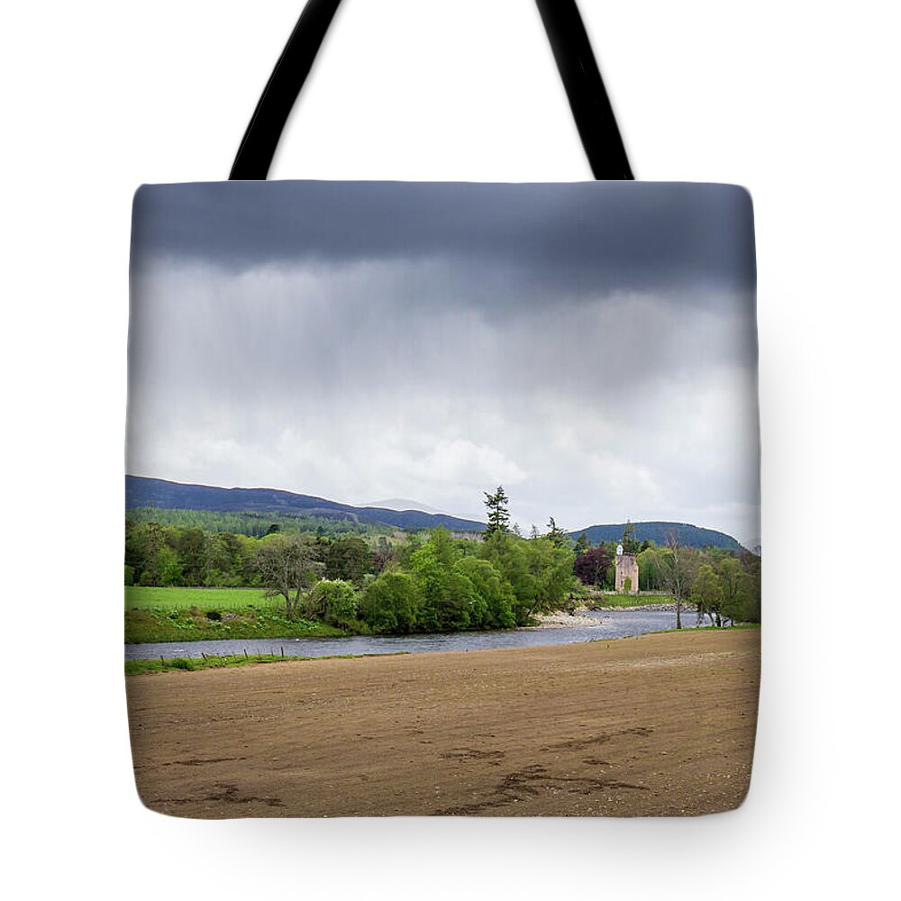 Stormy Landscape Tote Bag featuring the photograph Stormy Deeside by Tanya C Smith