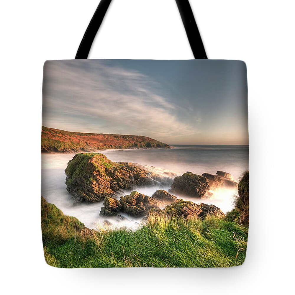 Scenics Tote Bag featuring the photograph Stormy Goat Island by Photographed By Owen O'grady