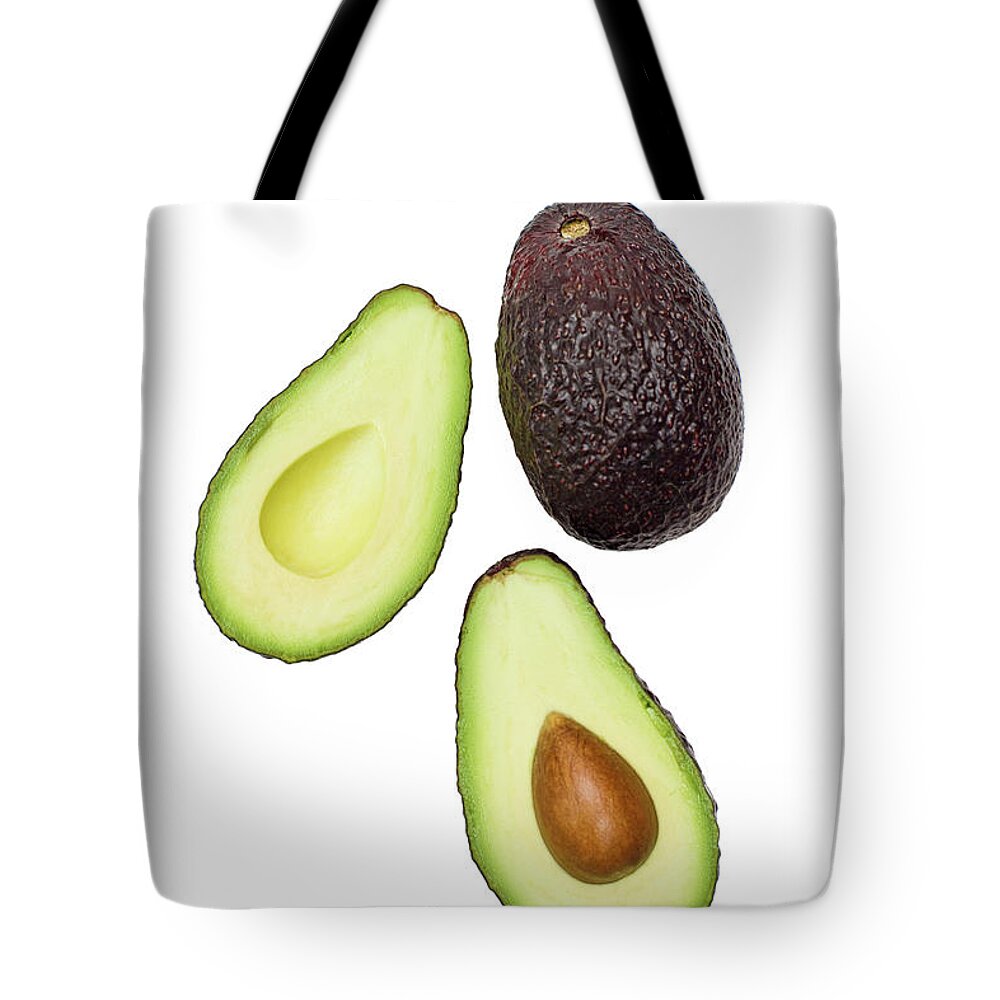 White Background Tote Bag featuring the photograph Studio Shot Of Avocado by Johner Images