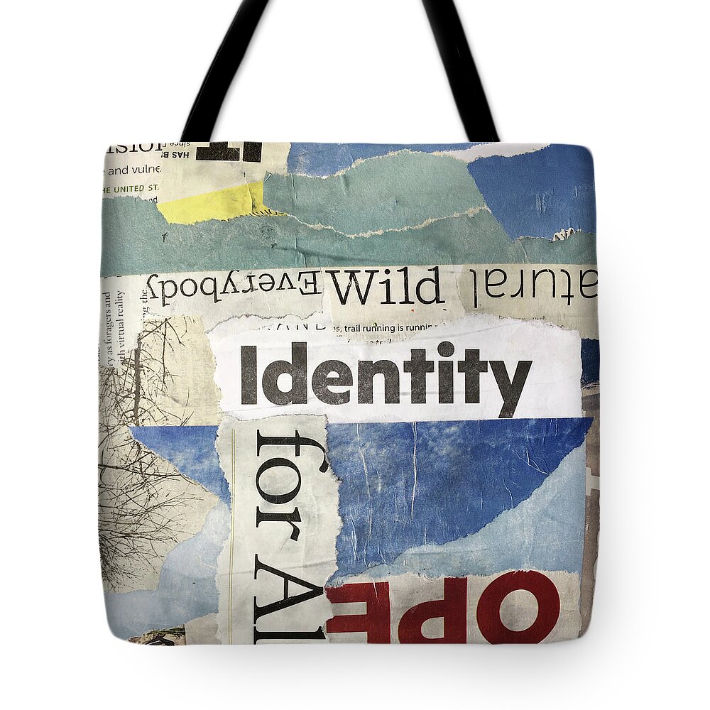 Abstract Collage Tote Bag featuring the photograph Subtext No. 3 Collage Art by Nancy Merkle