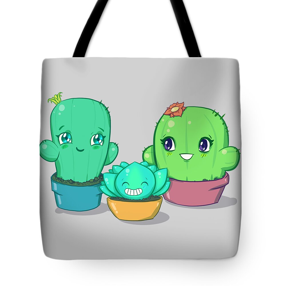 Succulents Tote Bag featuring the drawing Succulents by Ludwig Van Bacon