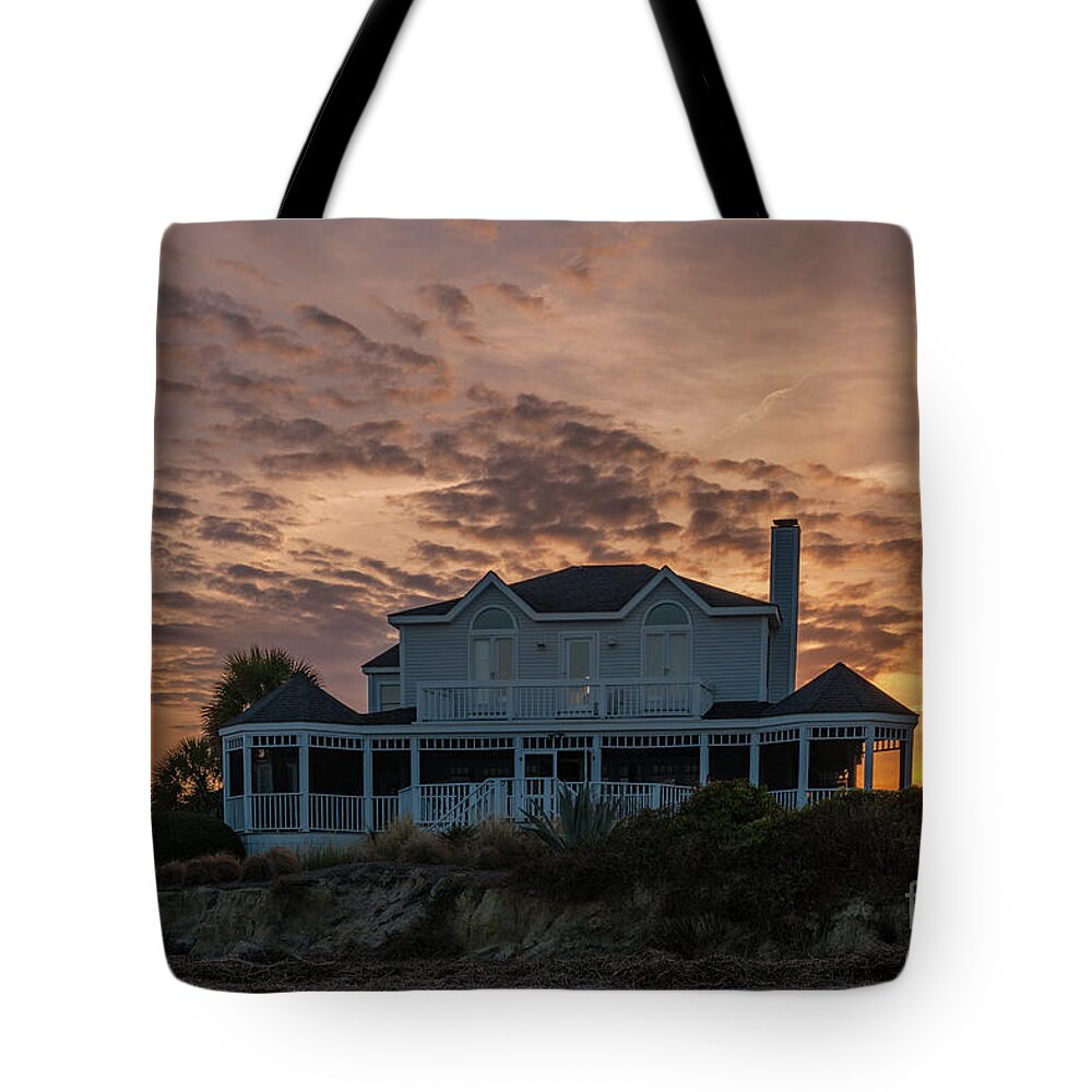 3204 Marshall Blvd Tote Bag featuring the photograph Sullivan's Island Sunset Home by Dale Powell