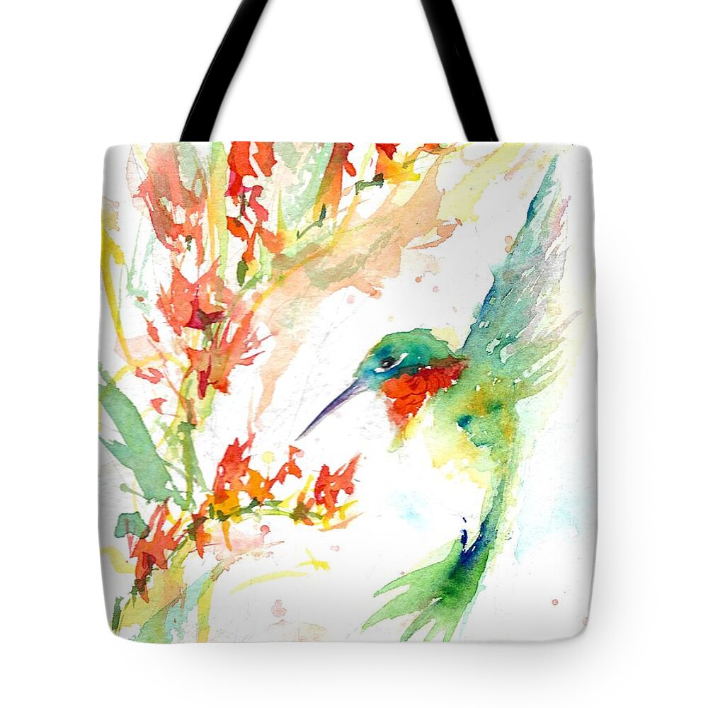  Tote Bag featuring the painting Summer Hummer by Christy Lemp