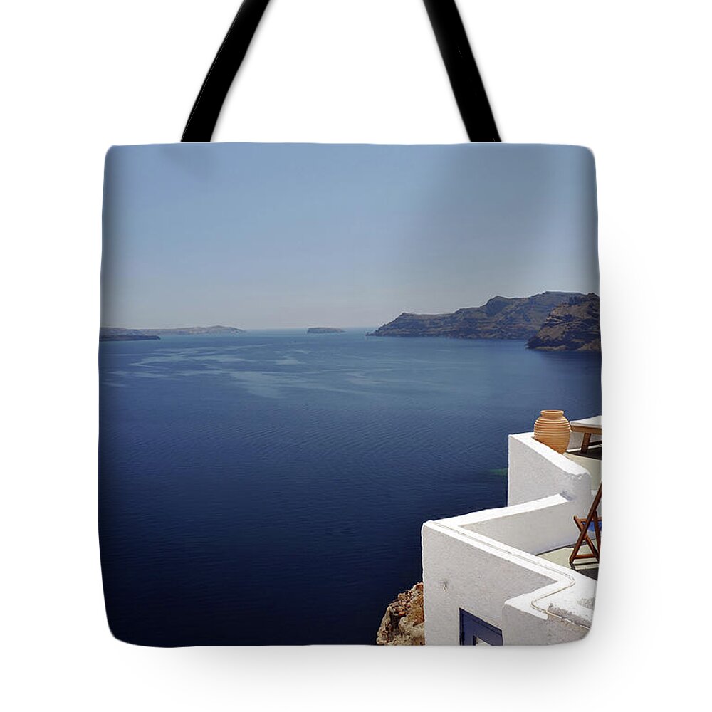 Greece Tote Bag featuring the photograph Sun Bed by Oversnap